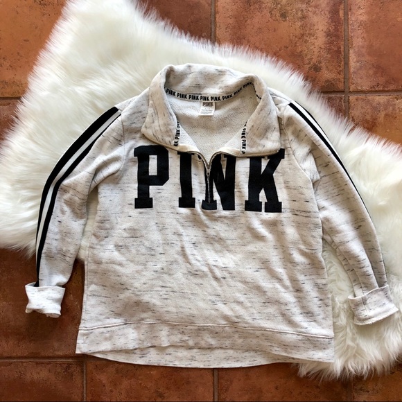 PINK Victoria's Secret Tops - PINK Space Dyed Gray Quarter Zip